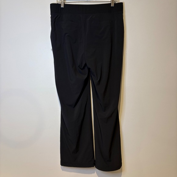 Athleta Black Athletic Lined Pants Drawstring Waist Wide Leg Size 10 Warm EUC - Picture 2 of 6